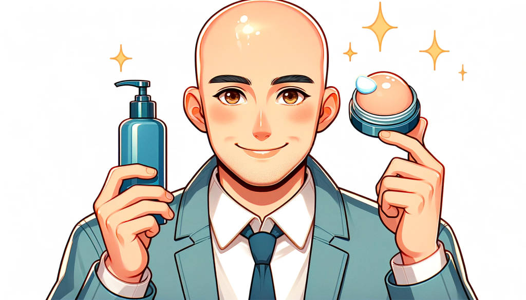 Happy Bald Man with Grroming tips